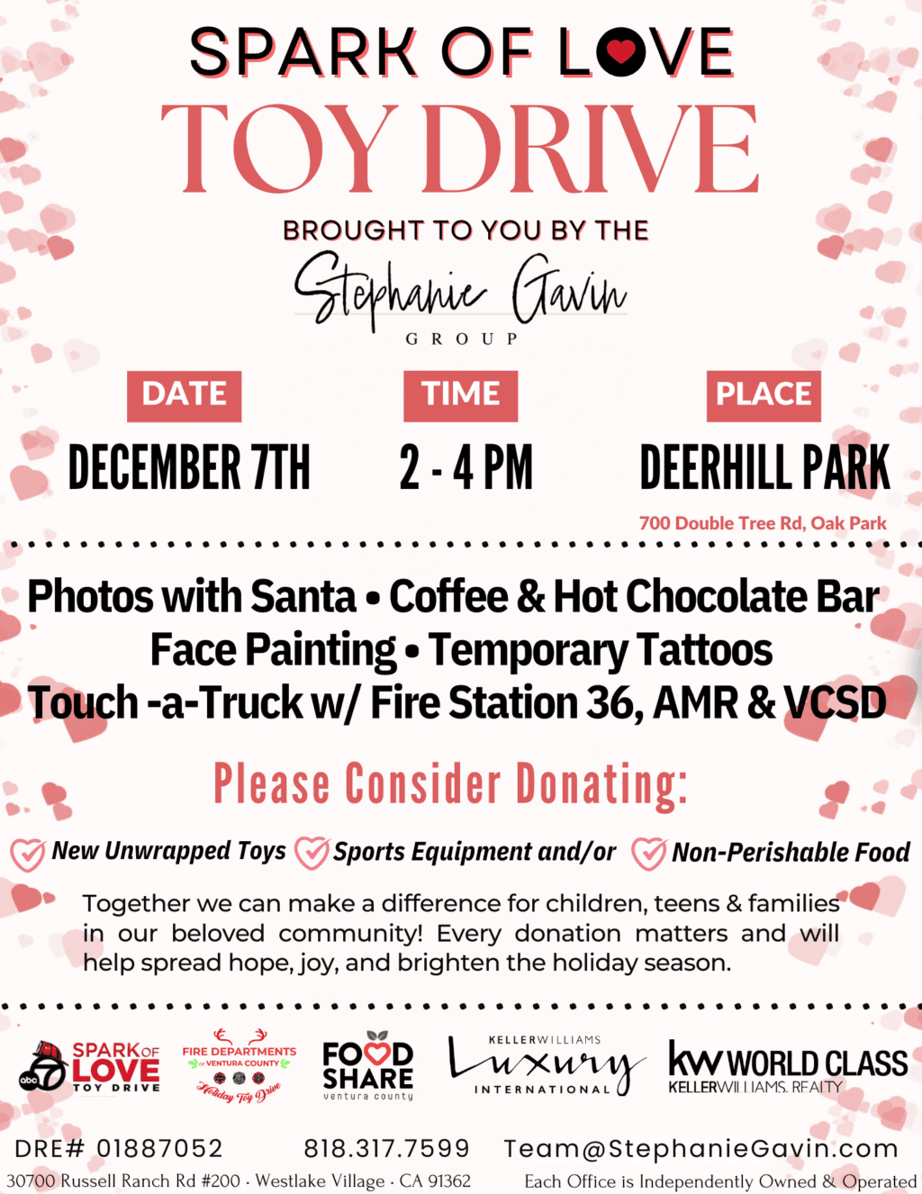 Stephanie Gavin Group Spark of Love Toy Drive flyer