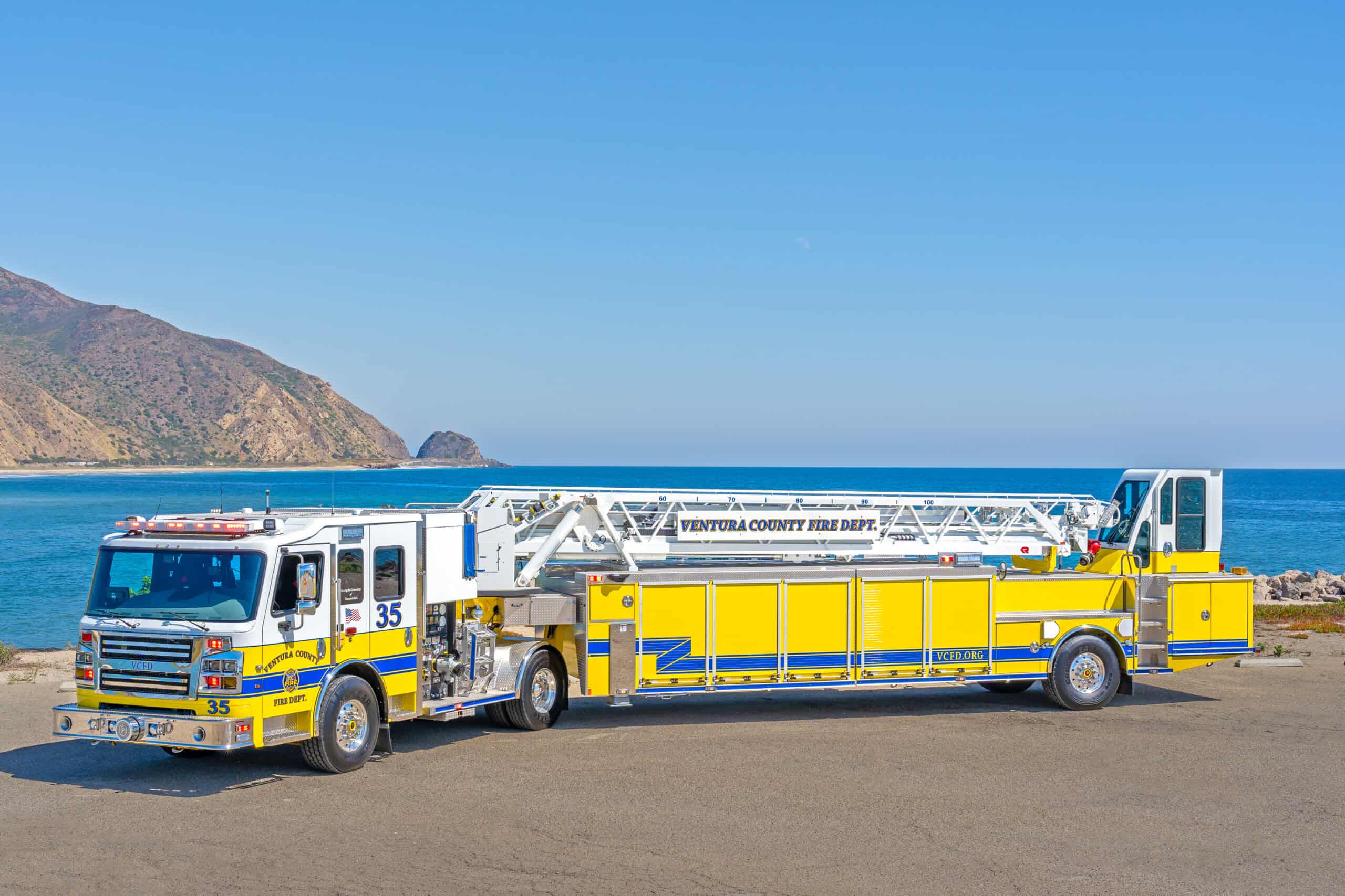 VCFD Truck by the beach