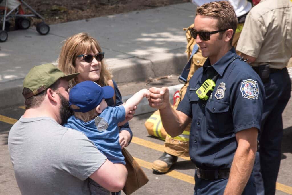 Photo of a firefighter at a Community Engagement event